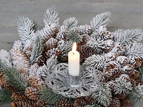 Chic Antique Kerzenstecker Kerzenhalter Spieß für Kerzen versch. Designs/ Größen und Farben (71635 H9xØ11,5cm, Antique Zink)