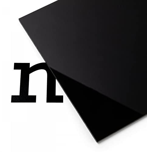 PLEXIGLAS® Satinice SC farbig, einseitig satiniert, vielfältig nutzbare Acrylglasplatte für Lichtobjekte und Beleuchtungszwecke, 3,0 x 120 x 250 mm, schwarz, opak (9H01SC)