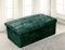 Home Republic Storage Ottoman, Padded Foldable Bench, Chest with Lid, Perfect for Bedroom, Hallway, Living Room (Crushed Velvet Emerald Green, 76x38cms)