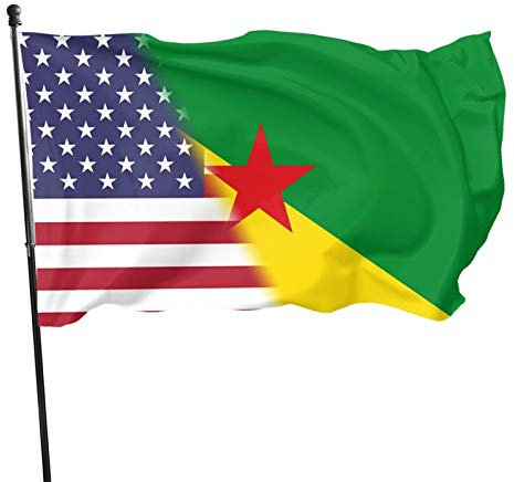 Drapeau américain et drapeau de la Guyane française drapeau 3x5 pieds bannière drapeau extérieur intérieur décoratif maison de jardin