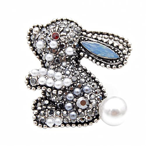 Stakee Strassonstone Kaninchen Brosche Shinny Bunny Brosche Ostern Glitter Abzeichen Karton Tier Brosche Schmuck Geschenk Für Frauen Mädchen