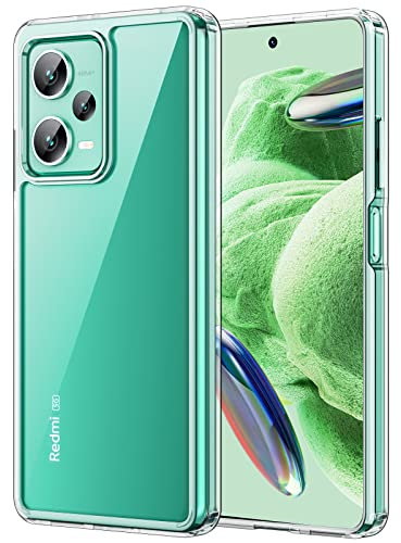 JETech Hülle für Xiaomi Redmi Note 12 5G, Nie Vergilbung Stoßfest Handyhülle, Anti-Kratzt Harte PC Rückseite Schutzhülle (Durchsichtig)