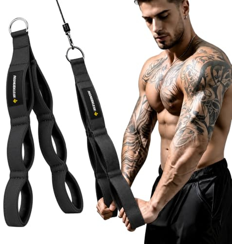 MANUEKLEAR 3 Griff-Längen in 1 Trizepsseil für die Kabel | Trizeps Schlaufe mit Größer Bewegungsbereich für Push-Down Training, Trizeps Griff für Männer und Frauen