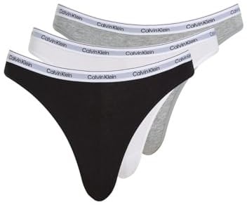 Calvin Klein Femme Slip Lot De 3 Bikini Coton Stretch, Multicolore (Black/White/Grey Heather), XS
