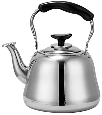 Electric Kettle 4L/5L/6L/7L Stainless Steel Whistling Tea Kettle with Wooden Handle Hot Water Boils Quickly for Stove Top Tea Pot, Stove Teapot Stovetop Tea Kettle (Color : A, Size : 4L)