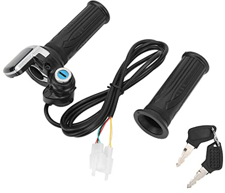 Electric Bike Throttle Lock Key Set,Electric Bike Twist Throttle Grip Lock Key Set LED Indicator for Motorcycle Scooter 48V