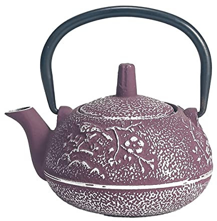 Tetera Decorativa de Hierro Colado con Filtro Tetsubin Morada Te e Infusiones. Menaje de Cocina. Decoración del Hogar. Regalos Originales. 13 x 10,50 x 8 cm