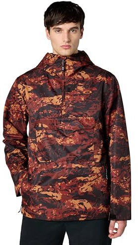 Oakley Mens Divisional Recycled Shell Anorak Jacket, Tiger Camo Red, Medium