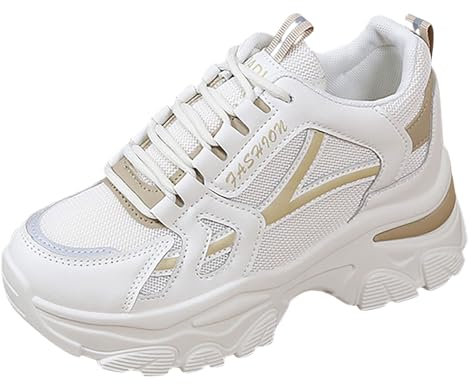 Sneakers Platform Bianche e Nere Donna - Scarpe Sportive Invernali - Stivali Alti in Camoscio