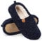 EverFoams Damen Warme Hausschuhe Kunstwolle Memory Foam Geschlossen Pantoffeln Marineblau, 36-37 EU