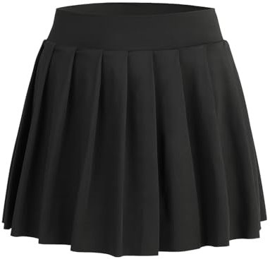 Bezioner Mädchen Tennisrock,Faltenrock mit Taschen Innenhose,Golf Skorts Plissierte Skater Sportrock Kinder Minirock Schuluniform Schwarz XL(10-12 Jahre,130–150 cm)