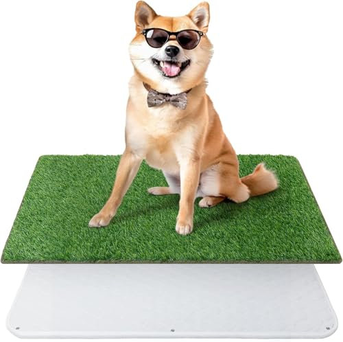 Artificial Grass for Dogs with Reusable Puppy Pad, 62x99cm Dog Toilet Grass Mat Potty Training Grass Pads for Dogs Washable Puppy Grass Reusable Puppy Pads Dog Grass Pee Pad
