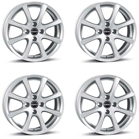 4x Borbet Felgen LV4 5.5x14 ET43 4x100 crystal silver kompatibel mit Opel Adam Agila Corsa Karl Meriva
