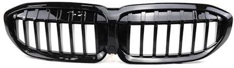 Nieren Schwarz Kühlergrill Streifen Kühlergrill für BMW 3 Series G20 G28 2020-2024,Grill Glanz Schwarz Doppelsteg Sport Kühlergrill