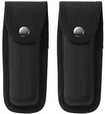 2 Stück Messertasche für Gürtel,Messeretui,Klappmesser Taschenmesser Hülle Tasche,Gürtelmessertasche,Messer Hülle Halter,EDC Messerscheide Tasche Holster Schwarz,für Männer,Jagd,Camping,Grillen