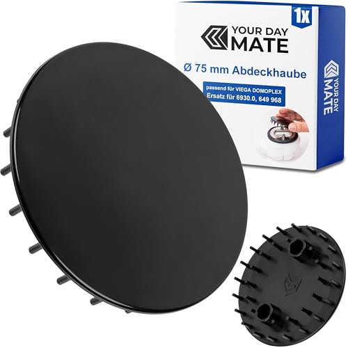 Duschabfluss Deckel, Ø 75 mm, kompatibel mit Viega Domoplex Ablaufgarnitur, passend für 6930.0, 649 968, für Duschwannen mit Zwei Schraubkopf Abfluss mit 42 mm Lochabstand, Ersatz Ablaufdeckel Wanne