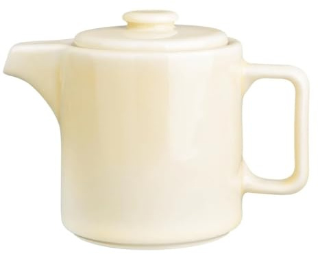 Olympia Fondant Teapot Porcelain 450ml, Lemon, Pack of 2 | Ideal for hot beverage service in cafes and hotels, with an ergonomic handle and drip-free spout to ensure clean pouring.