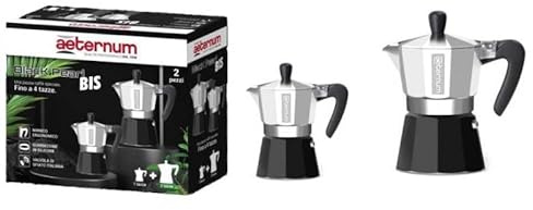 BIS BLACK PERLATA CAFFETTIERA 1+3 TZ ALLLLUMIO BIALETTI