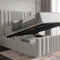 Furnishion Super King Bed Frame with Storage - Cream Ottoman Bed Super King - Upholstered Panel Storage Bed and Mattress Included