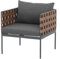 Riess Ambiente Outdoor Lounge-Sessel Unique - 70cm - schwarz braun grau - Aluminium inkl. Kissen