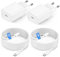 Cargador Carga Rapida for iPhone 14/14 Plus/14 Pro/14 Pro Max/13/12/11/XS/XS MAX/XR, 20W 4-Pack USB C Enchufe con 2M Cable Rapida Adaptador Cargador Tipo C iPhone Cargador Rapido USB C Enchufe
