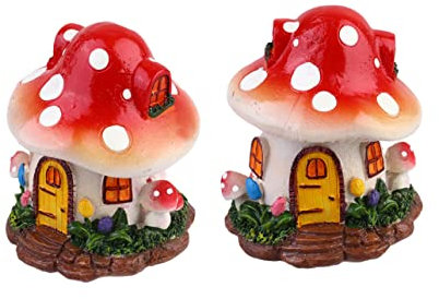 Happyyami Pilzhaus Miniatur Landschaftsdekor Resin Miniatur Dekor Mini Resin Modelle Hausförmige Landschaftsdekoration Kreative Bonsai Ornamente Für Miniaturgarten DIY-landschaftsgestaltung