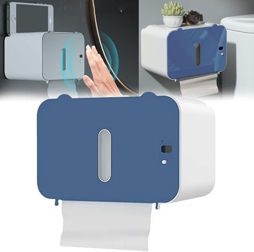 Dispensador automático de papel higiénico, dispensador inteligente de papel higiénico sin contacto, dispensador de toallas de papel con sensor electrónico mejorado 2024, soporte de papel higiénico