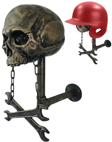Support mural pour casques de moto Motif tête de mort