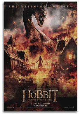 PEYXTERB Filmposter Der Hobbit, 3 Poster, dekoratives Gemälde, Leinwand, Wandposter und Kunstdruck, moderne Familienschlafzimmer-Dekoration, Poster, 20 x 30 cm