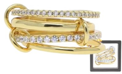 Gold Plated Interlocked Stackable Rings for Women,Mixed Metal Stackable 18k Gold Rings for Women Non Tarnish, Statement Multi Ring Mixed Metals Stack Jewelrys (B,6)