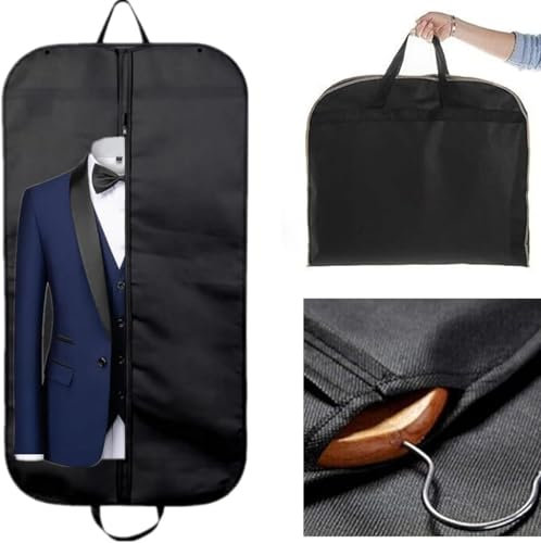 1 Pack Anzugtasche, wiederverwendbare volle Reißverschluss-Bekleidungstasche, Anzugabdeckung, Staubschutz und Zwickel-Träger für Männer volle Reißverschluss-Bekleidungstasche für Anzüge und Mäntel