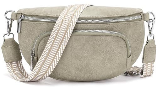 Rorimyth kleine bauchtasche damen Grau grün umhängetasche damen klein Veganes Leder gürteltasche handtasche crossbody bag