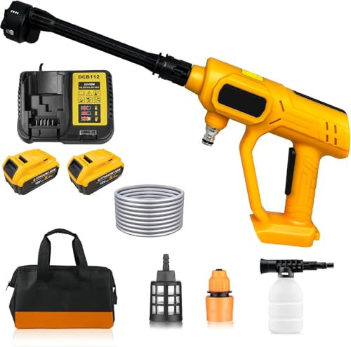 6-in-1 Nozzle Cordless Pressure Washer,for Dewalt 18V 2x 8.0AH Battery,Lightweight Cordless Jet Wash Car Washer,for Car Garden Pet Patio Cleaning