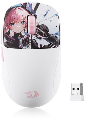 Redragon M817 PRO Mouse da gioco wireless, mini mouse ottico da 24000 DPI con 6 pulsanti programmabili e design ergonomico, 50 G ultra leggero, software supporta associazioni di tasti fai da te