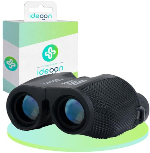 ideoon Kompaktes Mini Fernglas 10x25: Kompakt-Feldstecher für Jagd, Wandern & Outdoor. Mit Nachtsicht, BAK4 Prisma & Tasche - Ideal für Erwachsene