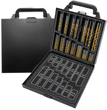 GREENSAPPIRE 99pc Complete HSS Mixed Drill Bit Set. Titanium Coated High | Speed Steel Drill Bits for Metal, Wood & Plastic. All In a Box Case
