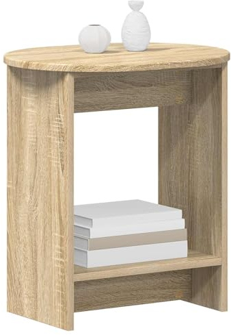 vidaXL Beistelltisch Sonoma-Eiche 50 x 39,5 x 55 cm Holzwerkstoff, Moderner rechteckiger Beistelltisch, robuster, feuchtigkeitsbeständiger Indoor-Möbel, kompakte Aufbewahrung, Schlichtes Design