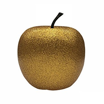 Pottery Pots Apfel Glitter Gold, handgefertigter Deko-Apfel, Robustes Fiberglas, Größe XS, Glitzer Gold, Dekoartikel für Drinnen & Draußen, Wohnideen, Deko-Artikel für Gastronomie und Hotellerie