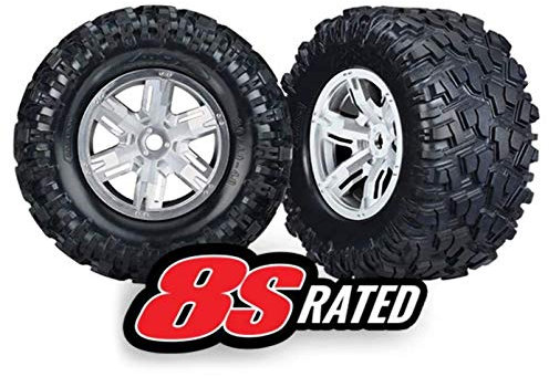 Traxxas X-Maxx Satin Chrome Wheels & Tires Vehicle