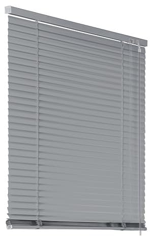 Deco4Me Alu Jalousie mit Bohren für Wand- & Deckenmontage (Silber, 110 x 130 cm) - Fenster Rollo mit Aluminium-Lamellen 25 mm breit - Venetian Blinds, Jalousetten, Lamellenjalousie, Lamellenrollo