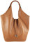 Freyday Echtleder Shopper mit Schmucktasche in vielen Farben Schultertasche Damen Henkeltasche S05 (Cognac)