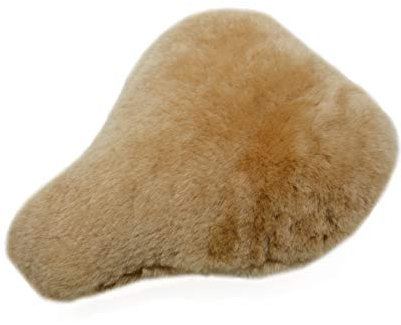 Reissner Lammfelle (FSB C) Housse pour selle de vélo, en peau d’agneau avec fausse fourrure, camel, 28 x 15 cm