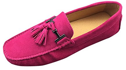 MGM-Joymod Moda uomo Nappe Camoscio Guida Walking Mocassini Penny Ballerine Slip-on Scarpe, Viola, 42 2/3 EU