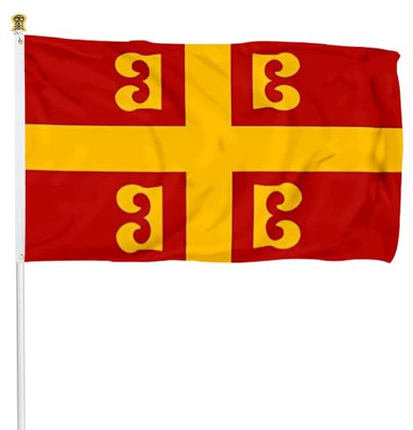 Fyon Byzantinische Fahne mit kaiserlicher Flagge, 90 x 152 cm