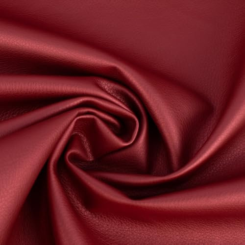 SCHÖNER LEBEN. Kunstleder Polsterkunstleder Kreativleder Metallic Glanz rot 1,4m