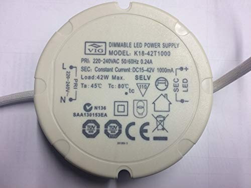 VIG LED Driver dimmbar 42W 15-42V 1000mA K18-42T1000 Treiber rund Power Supply