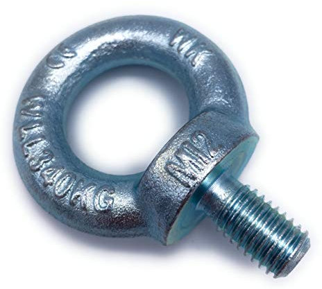 Ringschraube galvanisch Verzinkt C15 - M12 - Traglast: 340kg - 5 Stück - [ Größe Wählbar ] Kranöse Zurröse Ösenschraube Augenschraube Augenbolzen Ringbolzen ähnl. DIN 580 (M12)