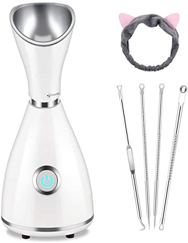 Humidificateur pour le visage, vaporisateur ionique pour le visage, vaporisateur pour la maison, le sauna, le spa, le nettoyage en profondeur, pour homme et femme avec tire-comédons, cheveux
