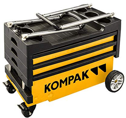 Kompak KP-KT01 Faltbarer Werkzeugwagen, tragbar, Gelb und Schwarz