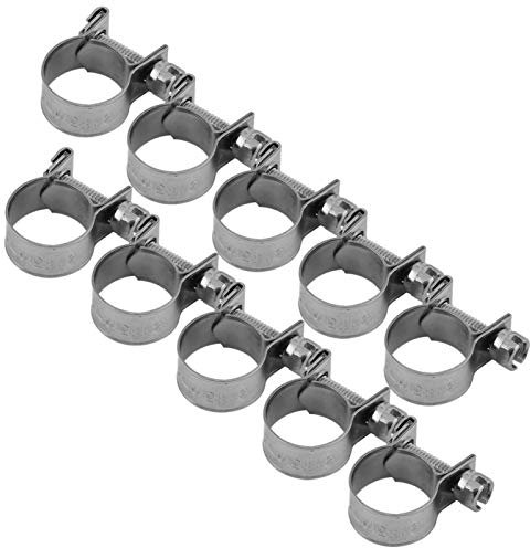 6-20mm T-Bolt Clamp 304 Stainless Steel Pipe Clamp Heavy Duty Hose Clamp (Pack of 10)[13-15Mm]